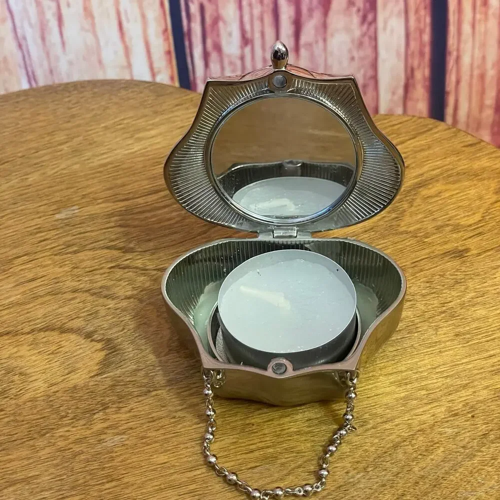 PartyLite Hollywood Glamour Pink Purse Travel Tealight Candle Holder Mirror